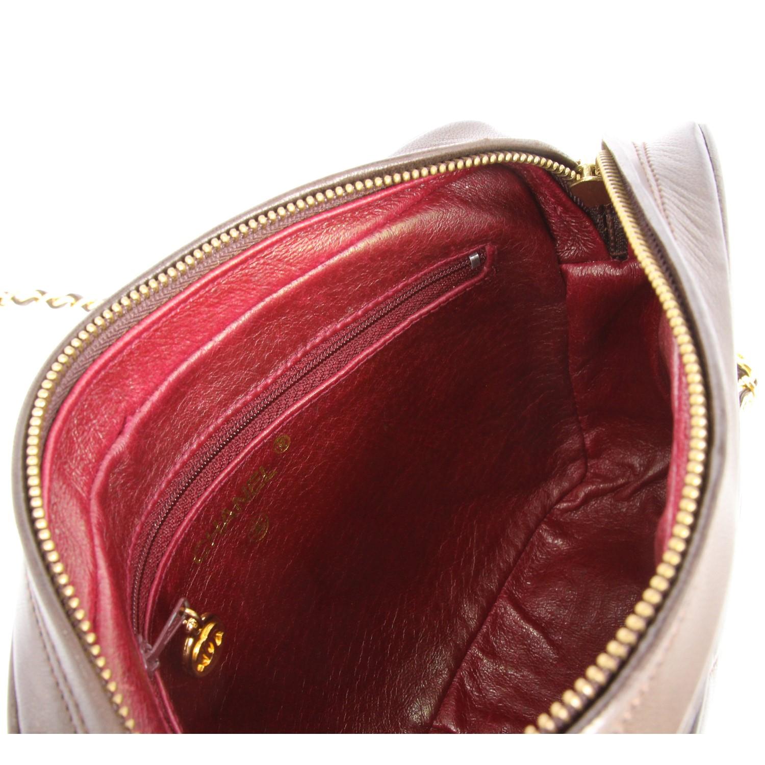 1980s Chanel Vintage Brown Lambskin Shoulder Bag 3