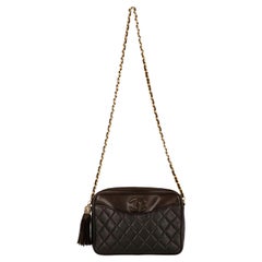 1980s Chanel Vintage Brown Lambskin Shoulder Bag
