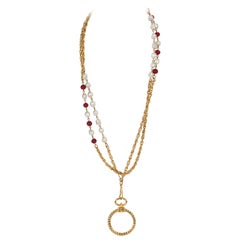 1980's Chanel XL Pearl Magnifier Necklace