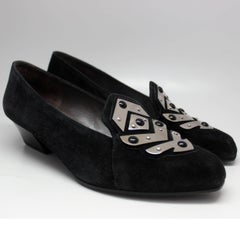 Charles Jourdan Black Suede Loafer, 1980s