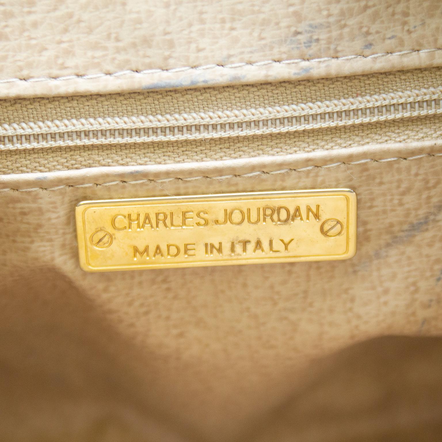 1980er Jahre Charles Jourdan Braune gewebte Ledertasche im Angebot 1