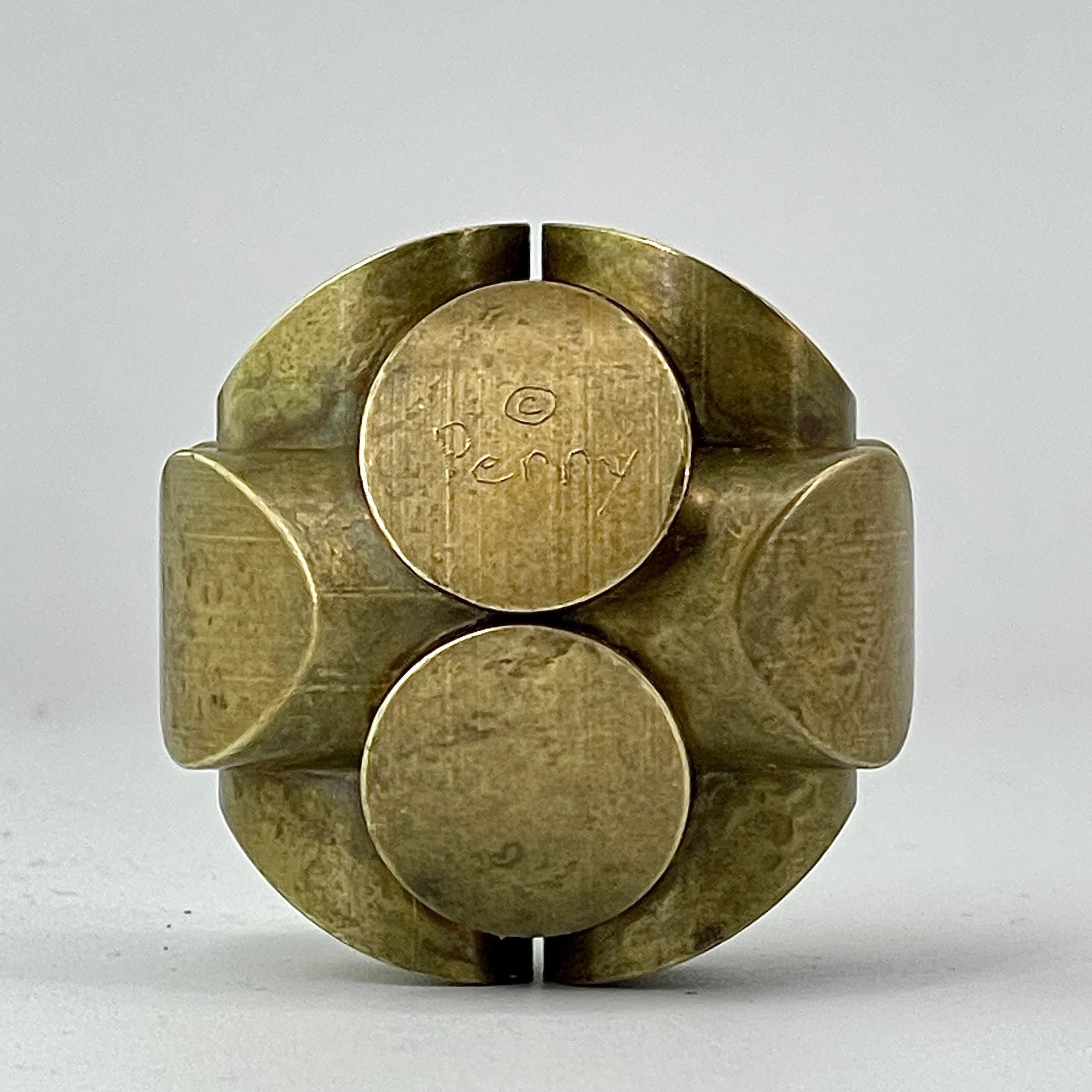 Charles O. Perry Brass, sculpture puzzle mathématique, souvenir de musée, années 1980 en vente 2
