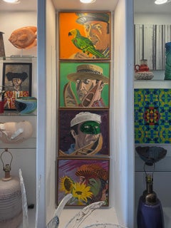 1980s Charles Parness Group of Four Abstract Self-Portraits