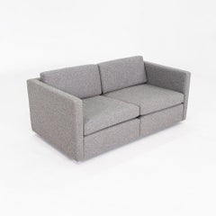 1980s Charles Pfister for Knoll Grey Fabric Loveseat / Two Seat Sofa