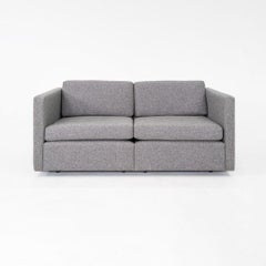Années 80 Charles Pfister for Knoll Loveseat / Two Seat Sofa en tissu gris