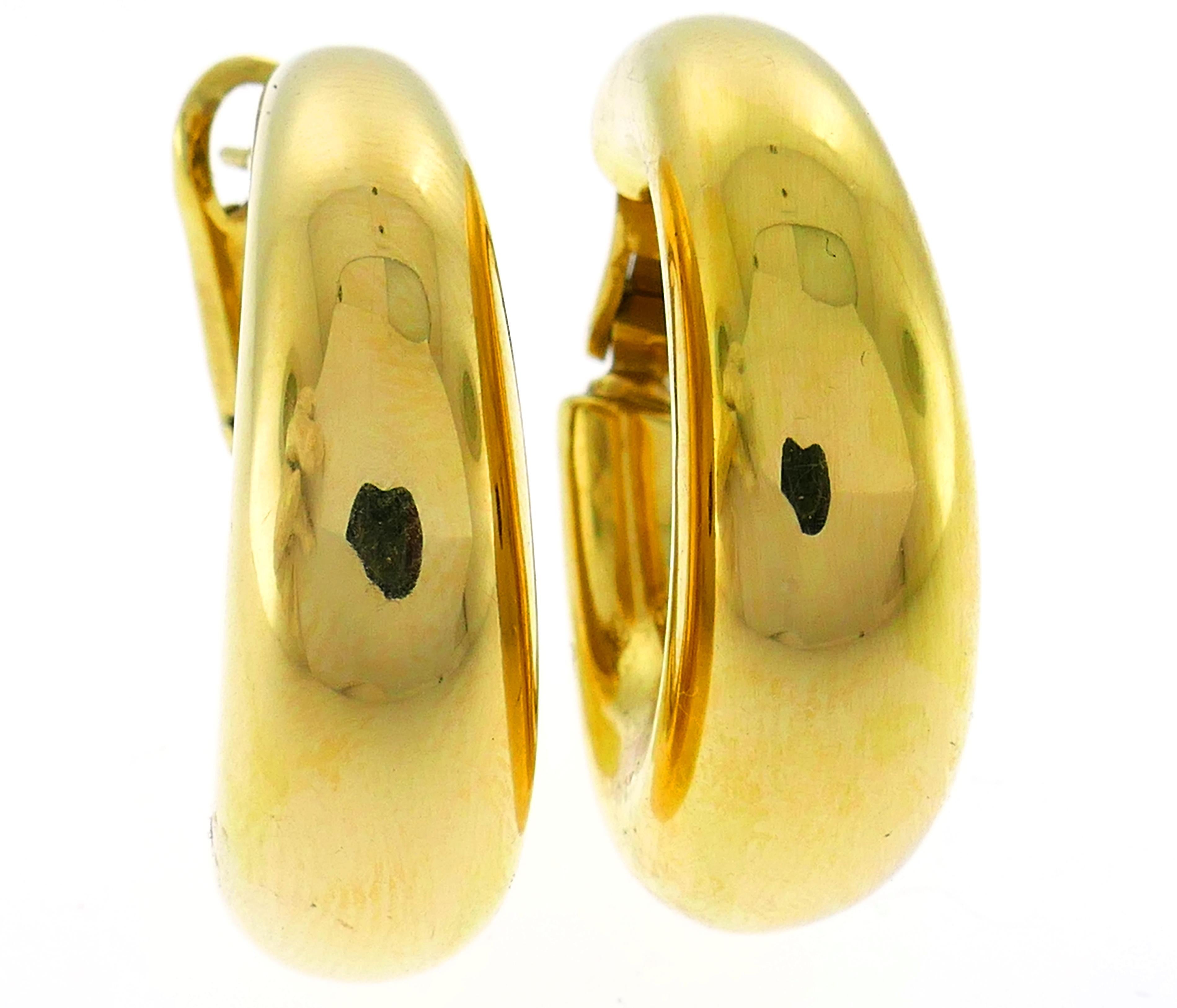 1980s Chaumet Paris Yellow Gold Hoop Earrings 2