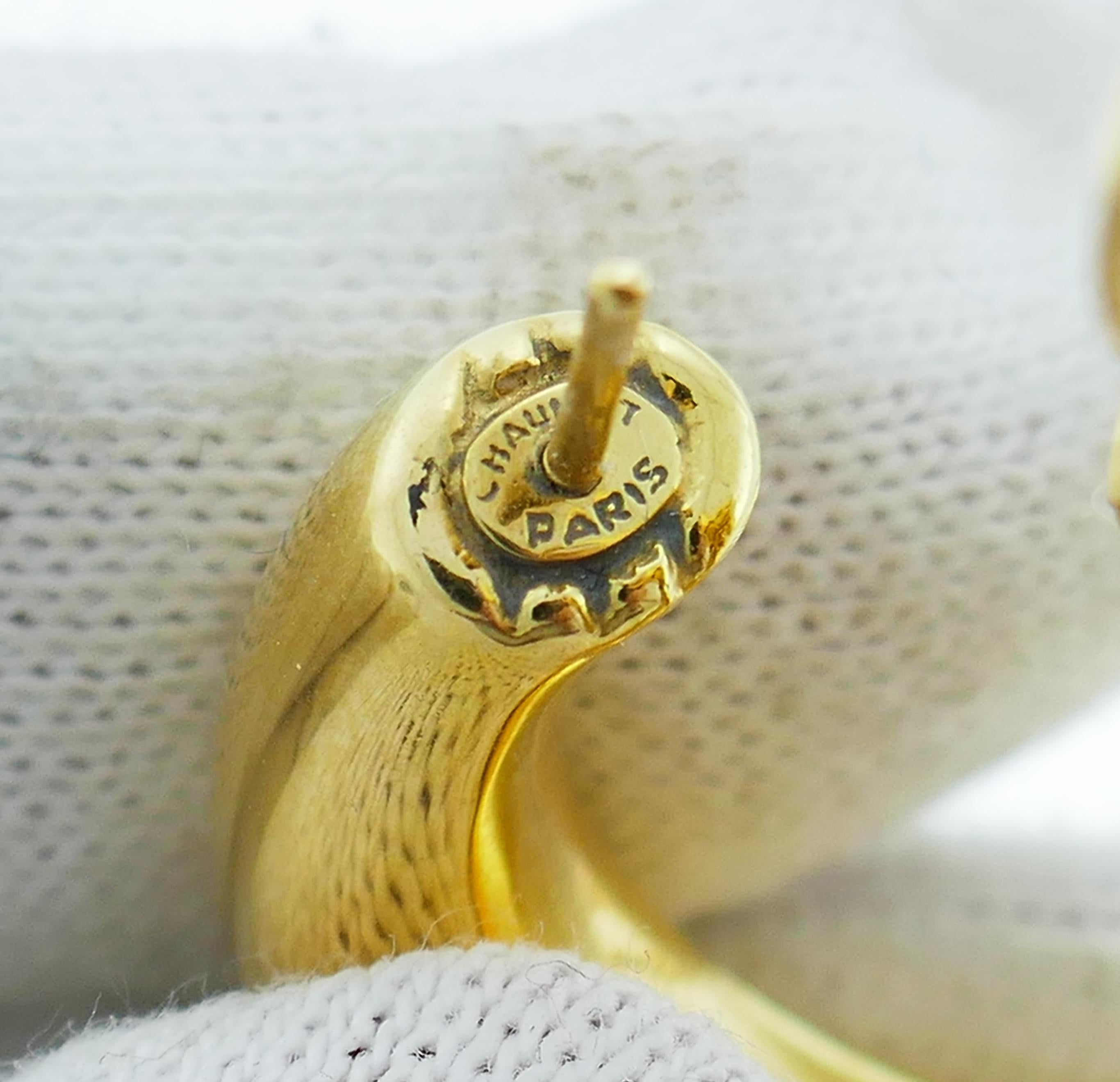 1980s Chaumet Paris Yellow Gold Hoop Earrings 3