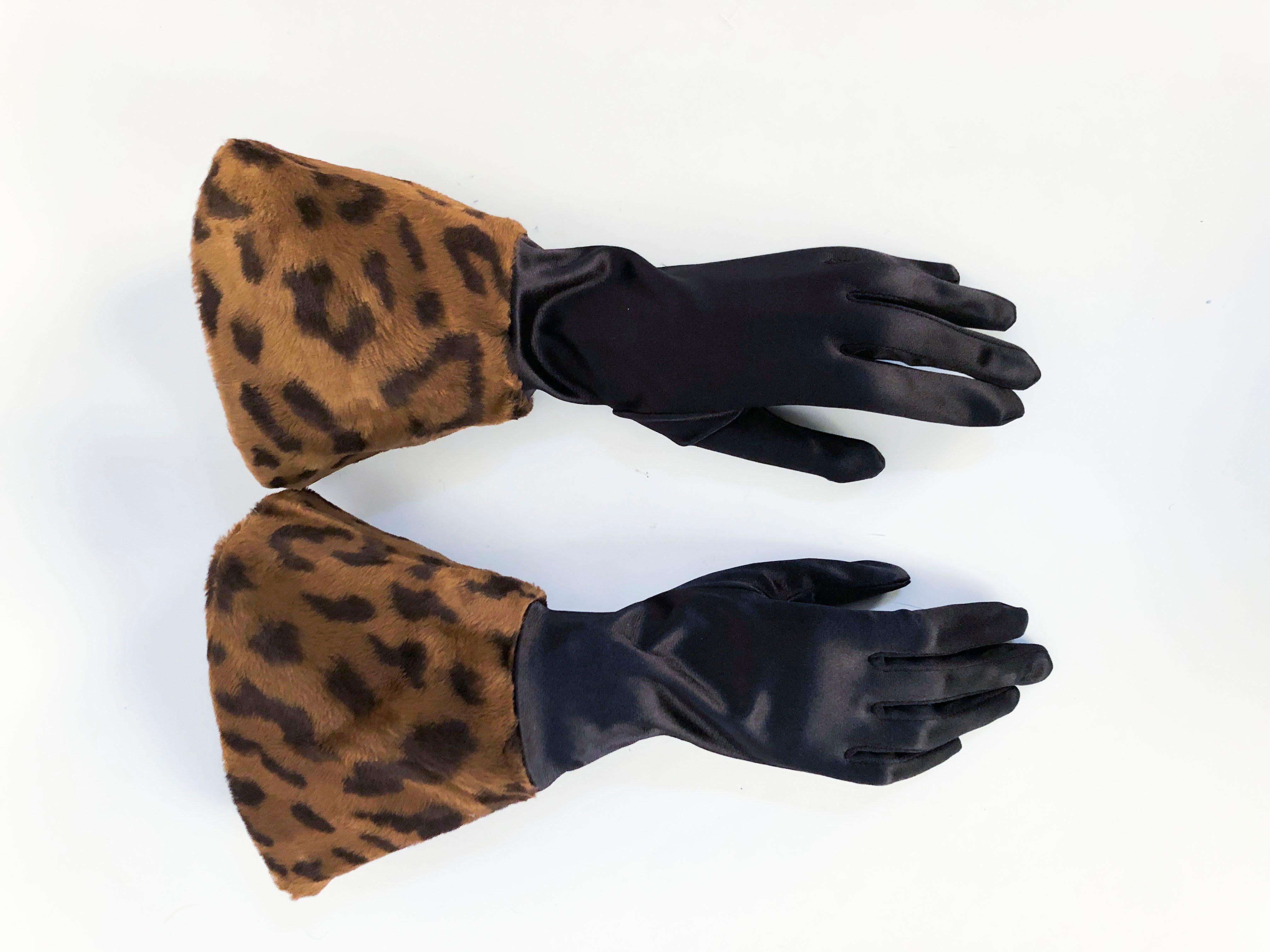 1980's Cheetah Print Pillbox Hat with Matching Gloves 3
