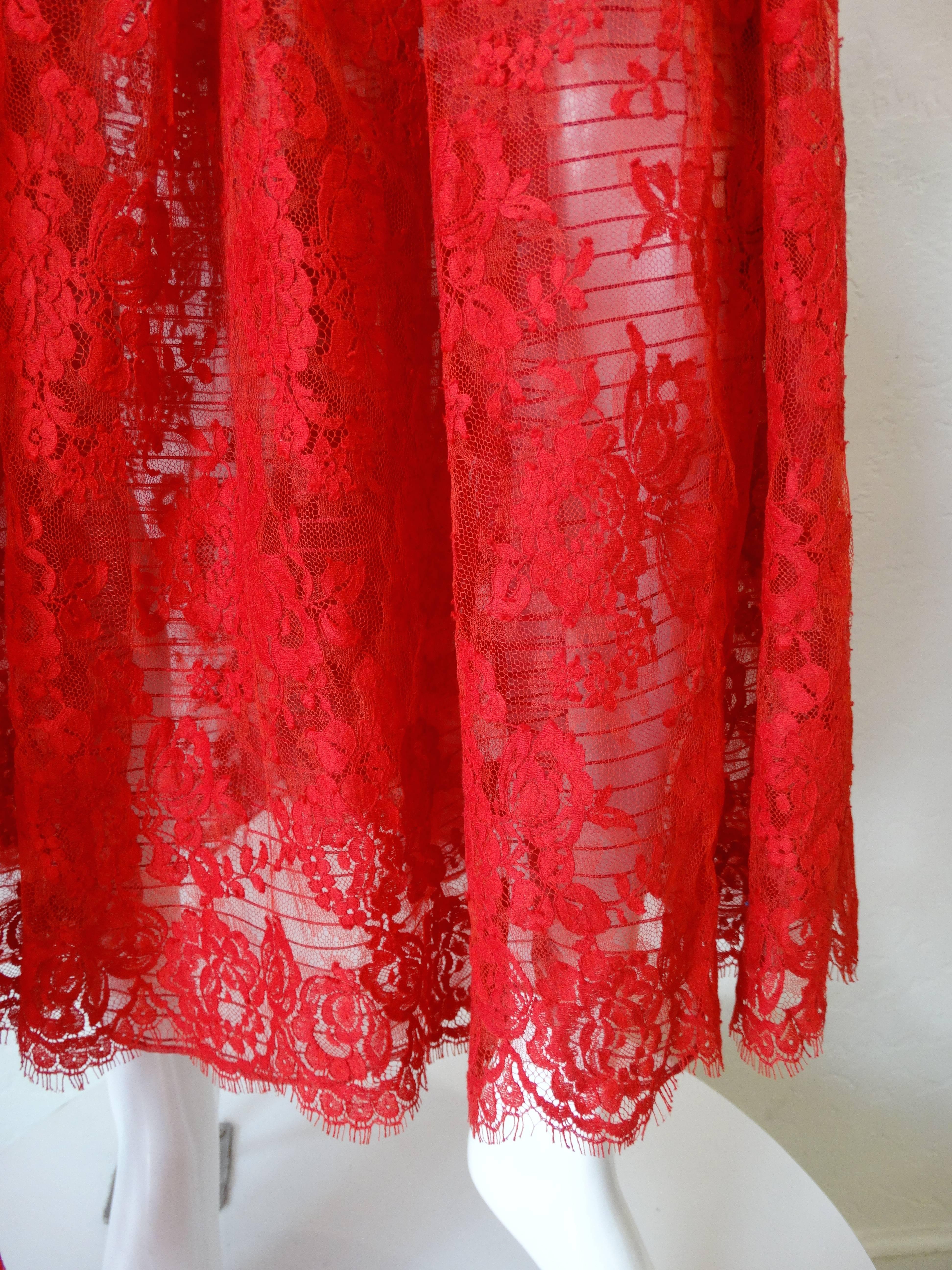 red lace dresses with sleeves