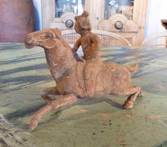 1980s Chinese Terracotta Horse with Remains of Polychromy