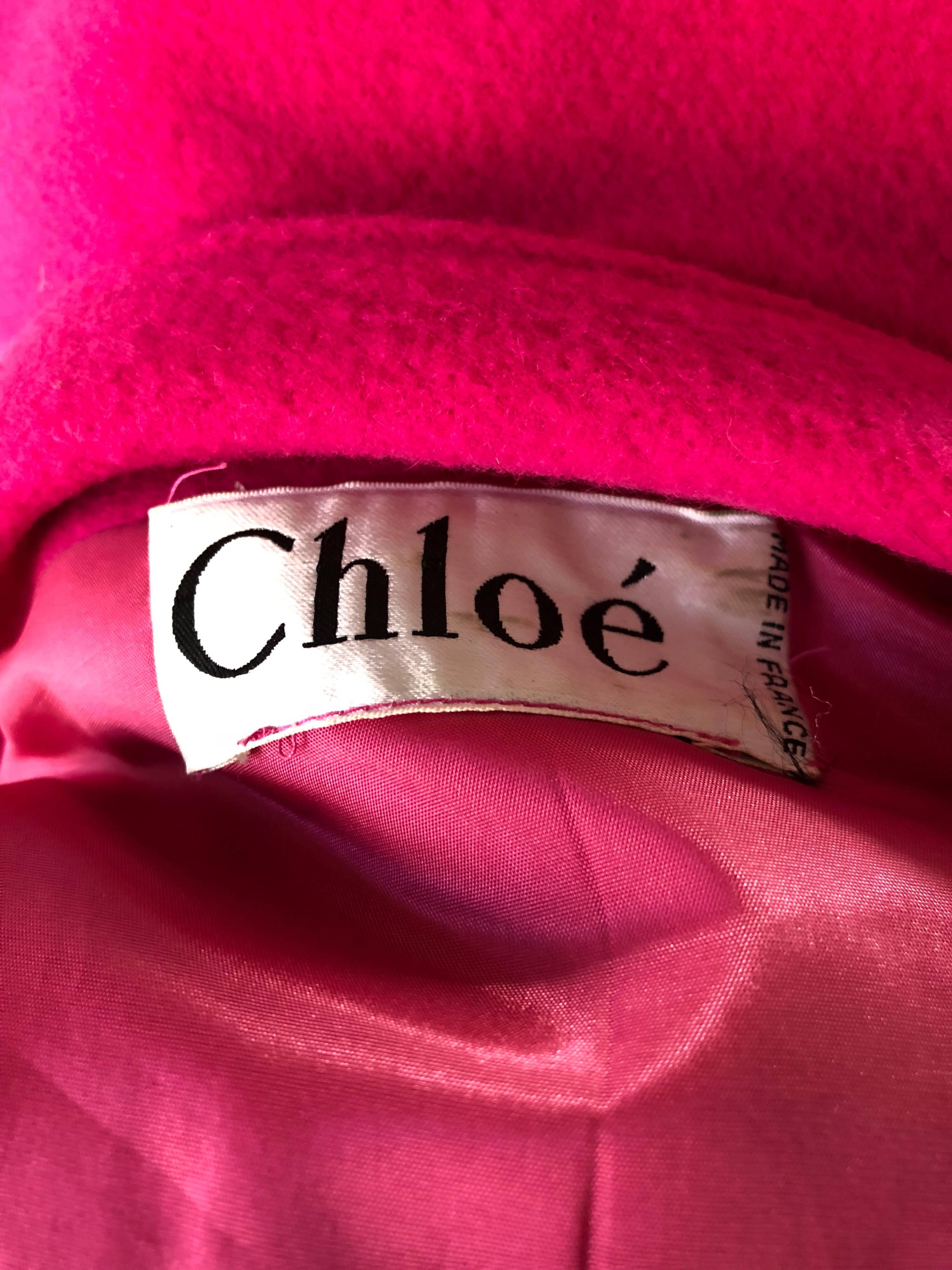 1980s Chloe by Lagerfeld Hot Pink Lightweight Mohair Spring Coat  4