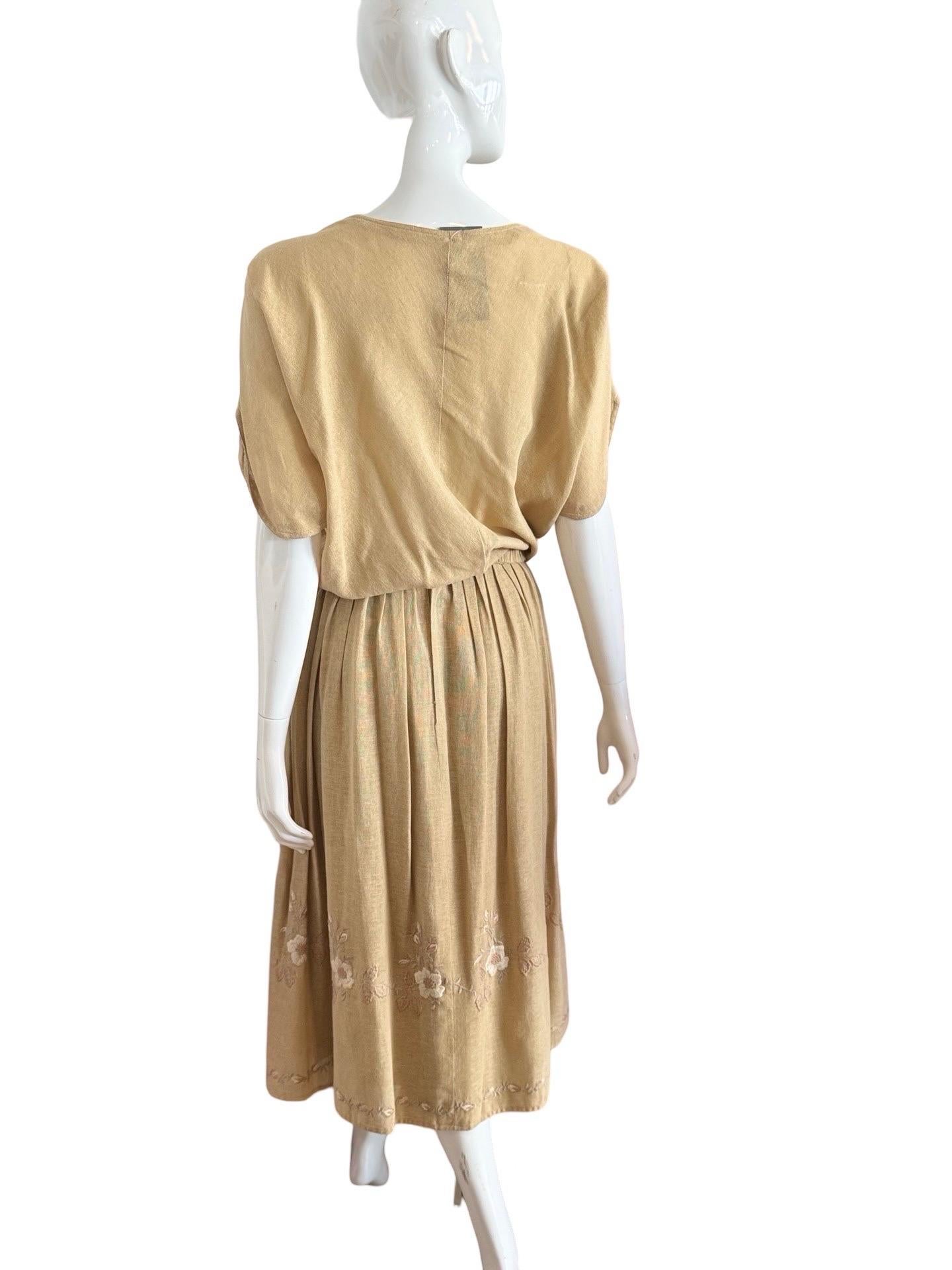 Women's 1980s Chloe Flax Cotton Skirt Set For Sale