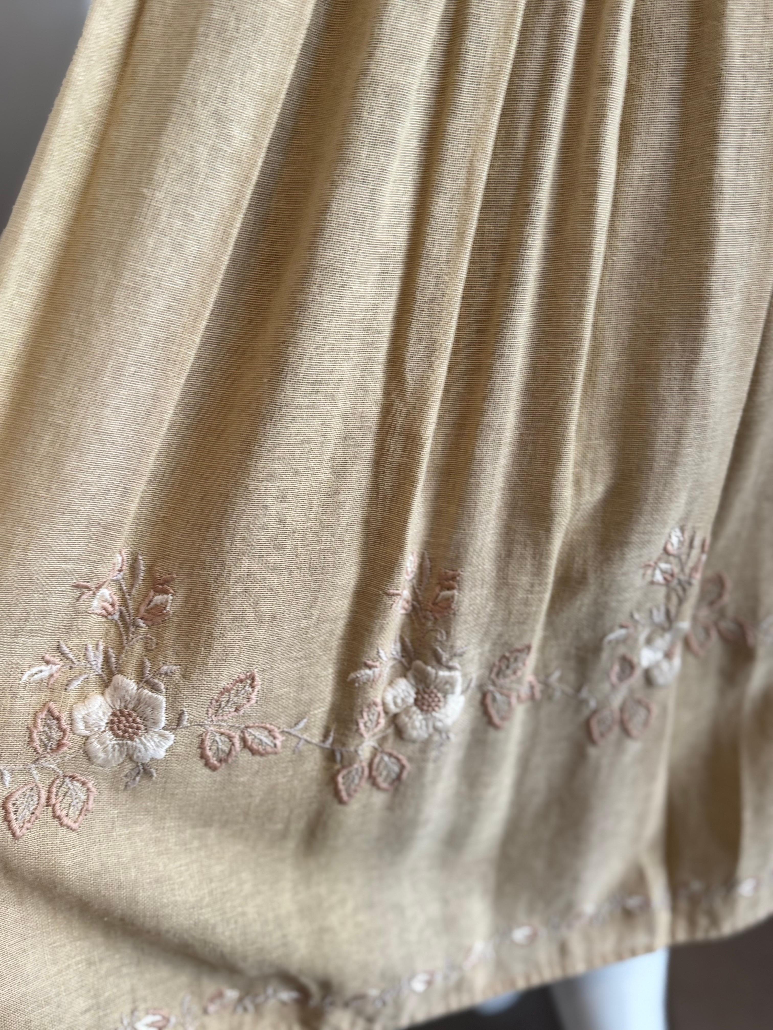 1980s Chloe Flax Cotton Skirt Set For Sale 2
