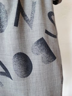 1980s Chloe Grey Alphabet Printed Dress