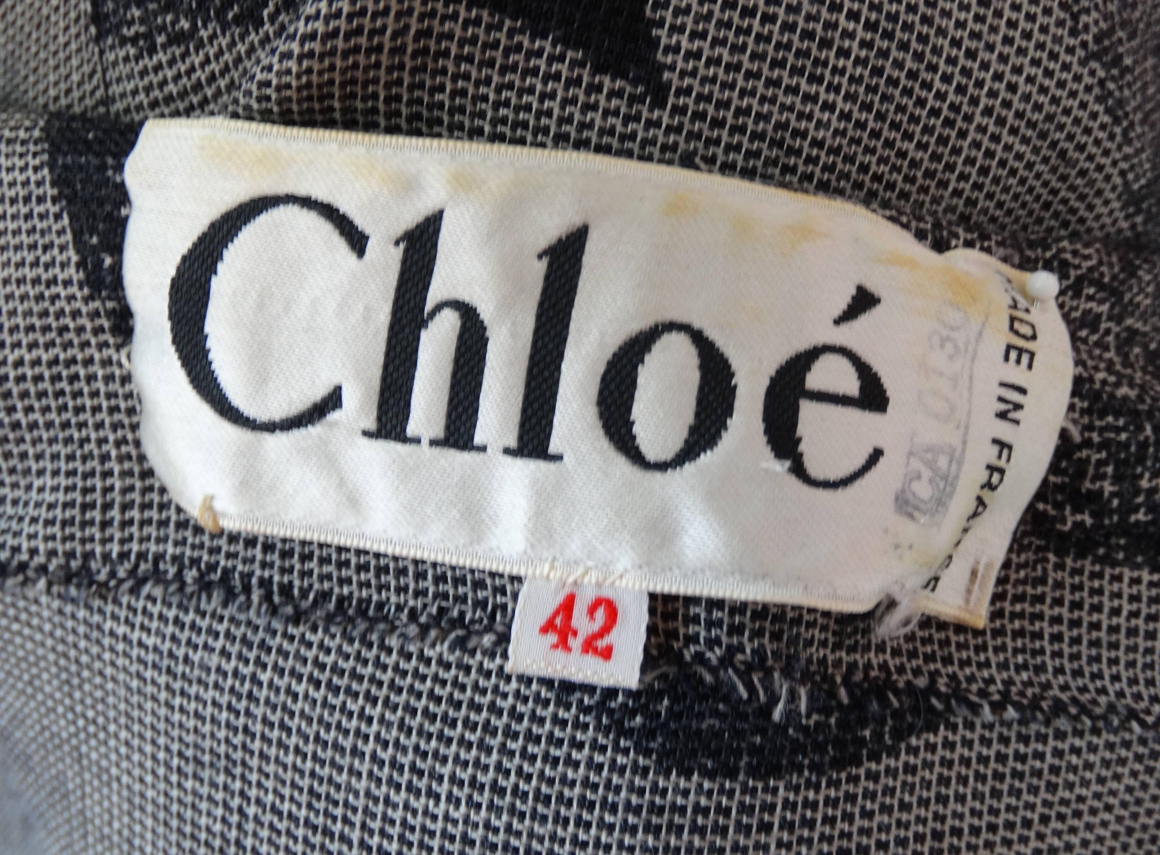 1980s Chloe Grey Alphabet Printed Dress  4