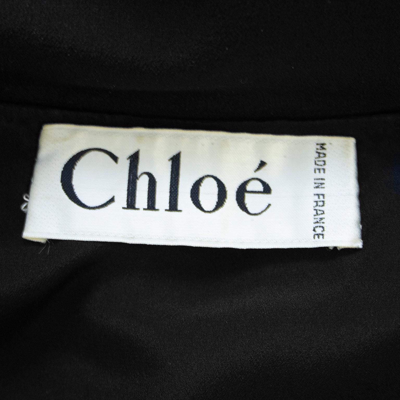 1980s Chloe Sheer Black Beaded Cocktail Dress  2
