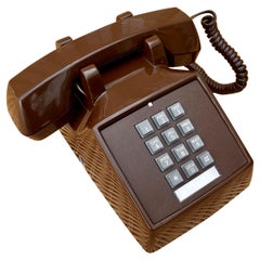 Telefono da tavolo Touchtone marrone cioccolato degli anni '80