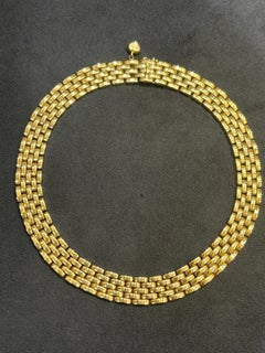 Tour de cou en or jaune 18k Chopard des années 1980, large tresse de panier