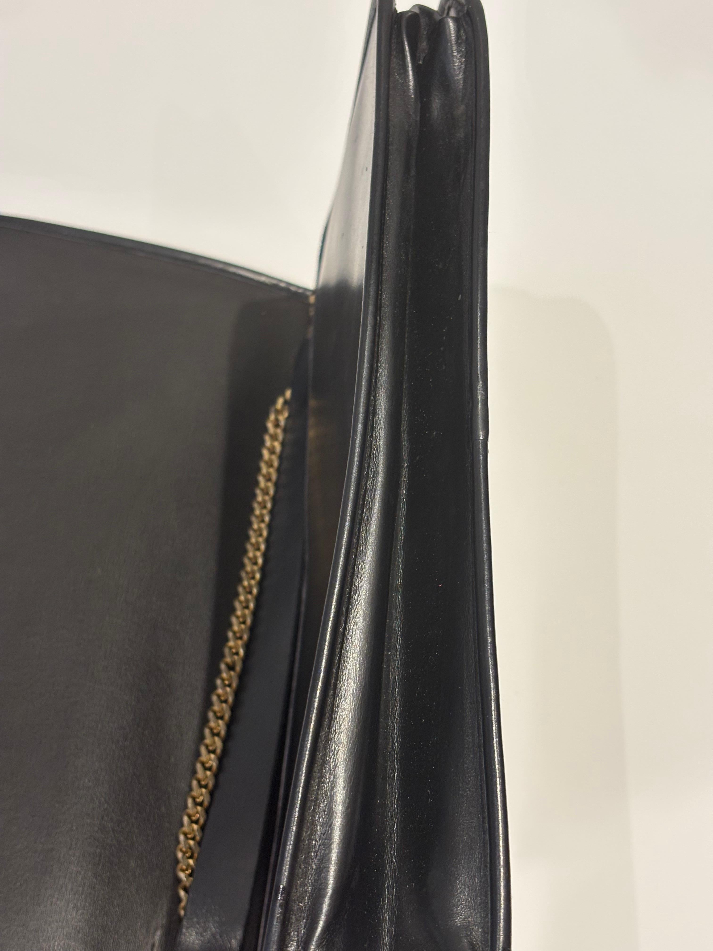 Borsa a spalla in pelle nera Christian Dior degli anni '80 in vendita 9