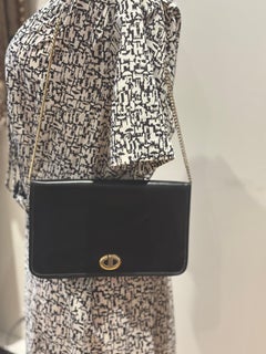 Borsa a spalla in pelle nera Christian Dior degli anni '80