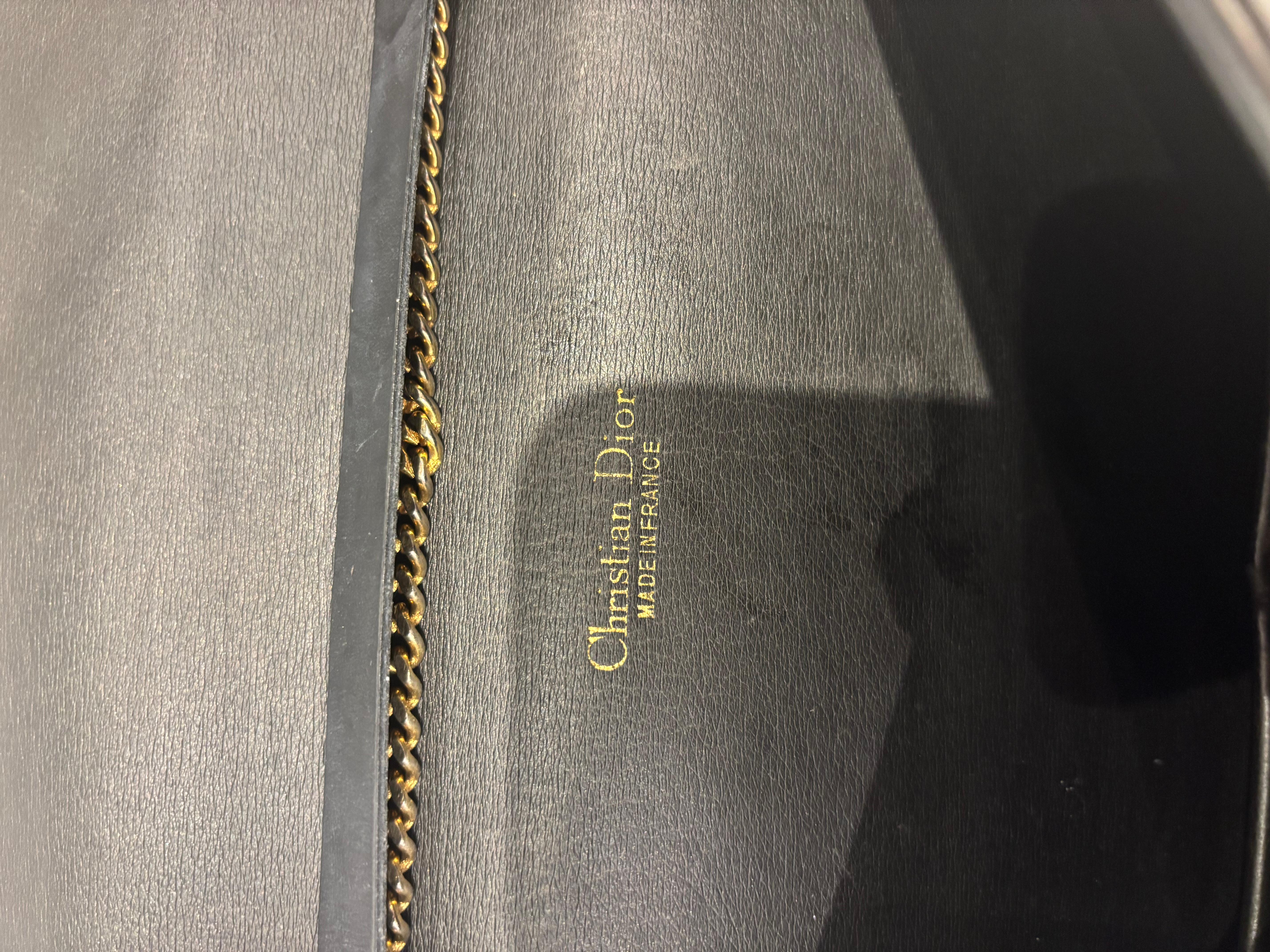 Nero Borsa a spalla in pelle nera Christian Dior degli anni '80 in vendita