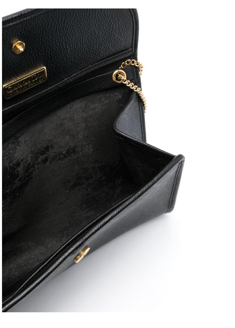 Women's 1980s Christian Dior Black Monogram Shoulder Bag