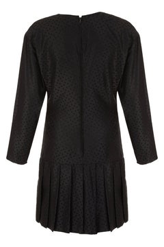 1980s Christian Dior Black Polka Dot Silk Dress