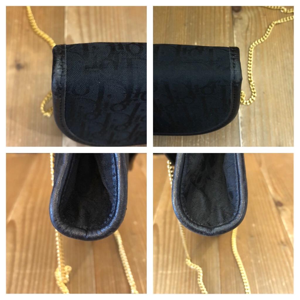 1980s Christian Dior Black Trotter Jacquard Mini Chain Bag In Good Condition In Bangkok, TH