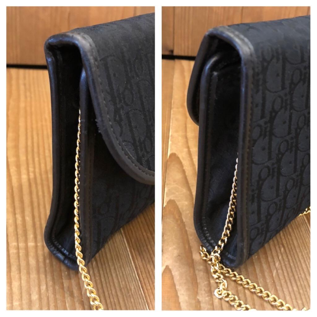 1980s Christian Dior Black Trotter Jacquard Mini Chain Bag 1