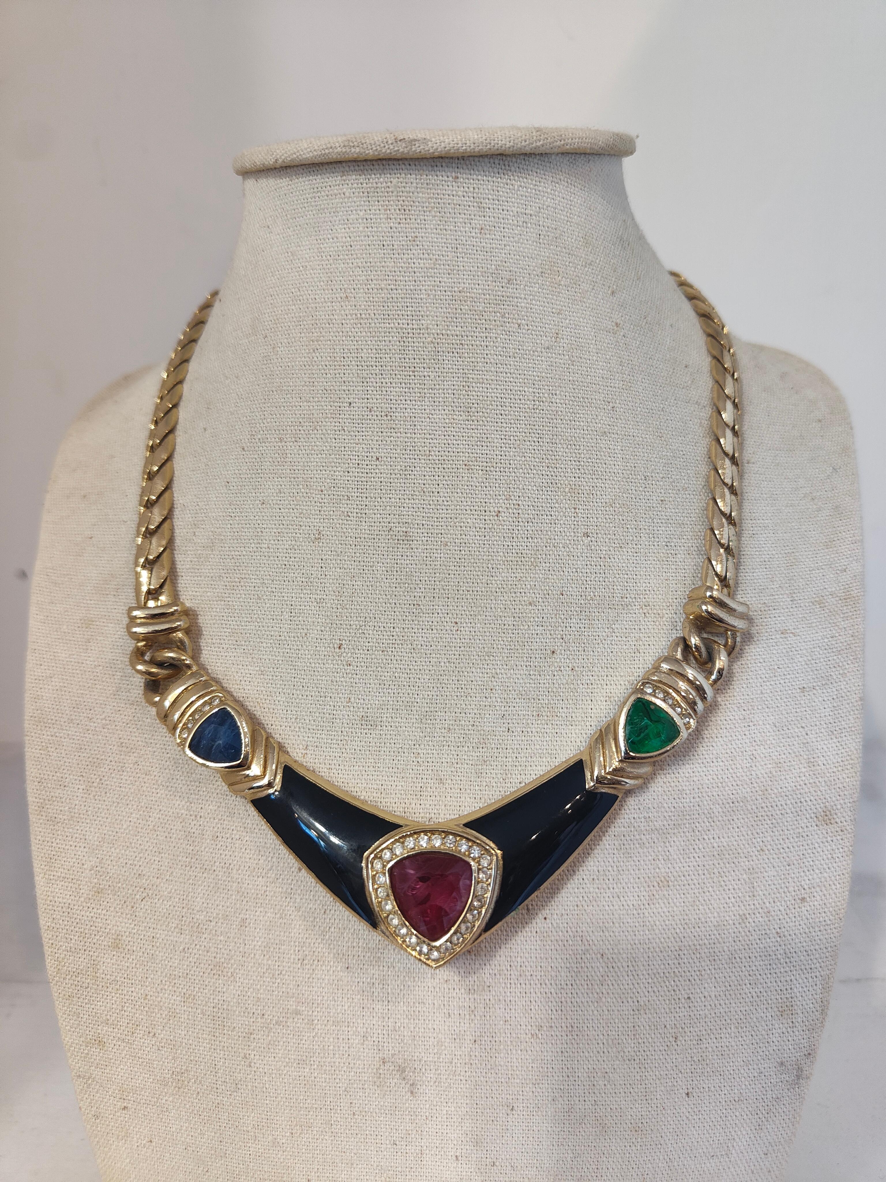 Collana in ottone e pietre Christian Dior degli anni '80 NWOT
totalmente made in france e mai usato