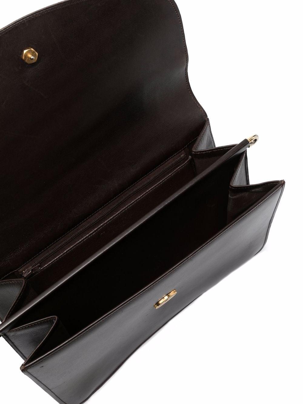 Women's 1980s Christian Dior Brown Leather Shoulder Bag 