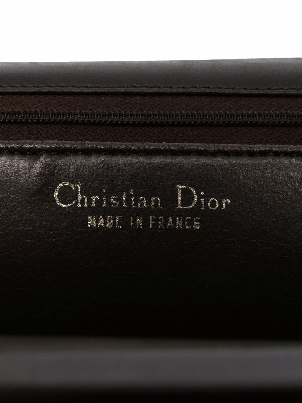 1980s Christian Dior Brown Leather Shoulder Bag  1