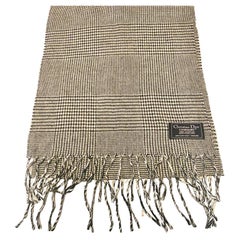 1980S Christian Dior Houndstooth Wool Scarf