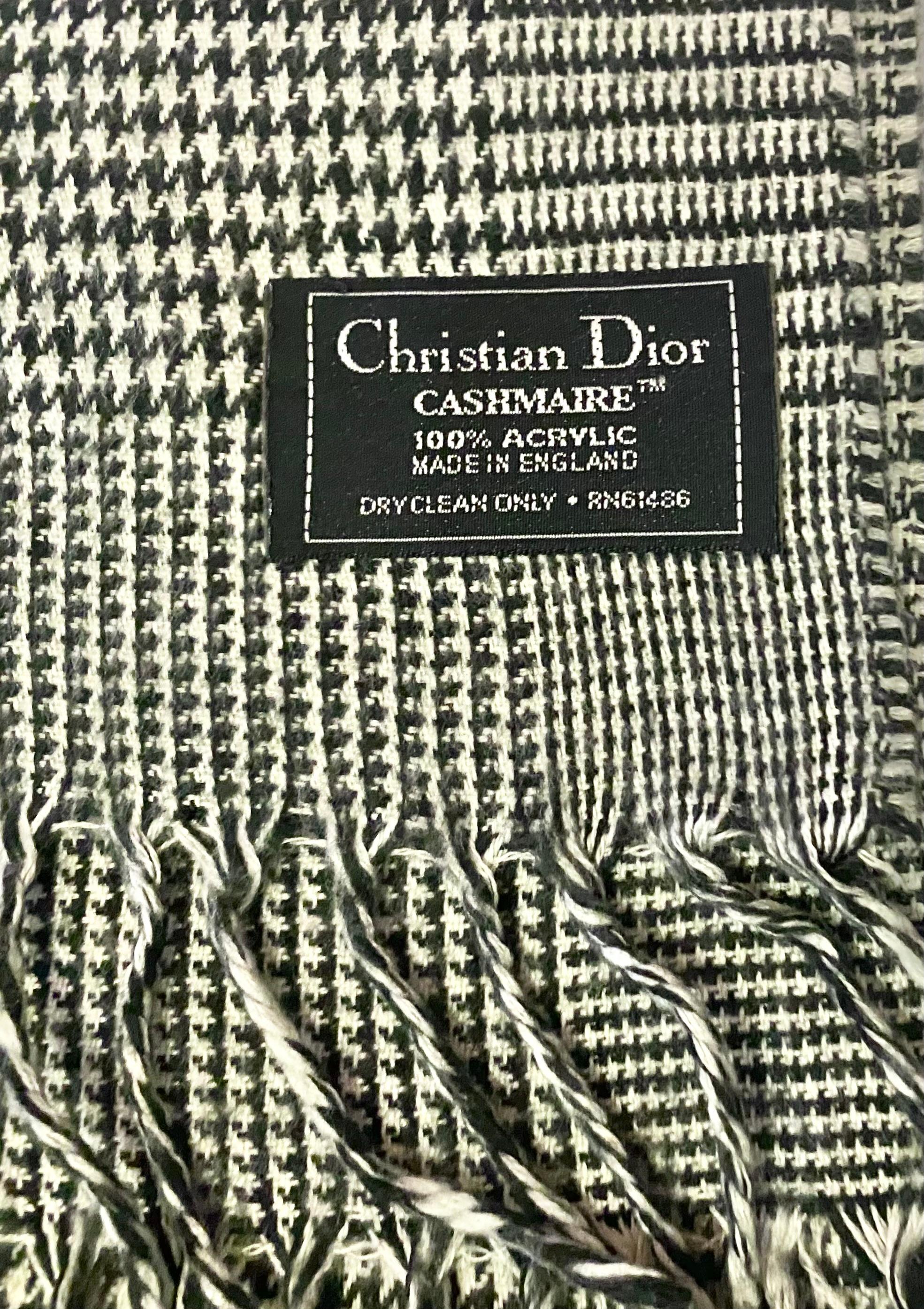 1980S Christian Dior Houndstooth Scarf  For Sale 1