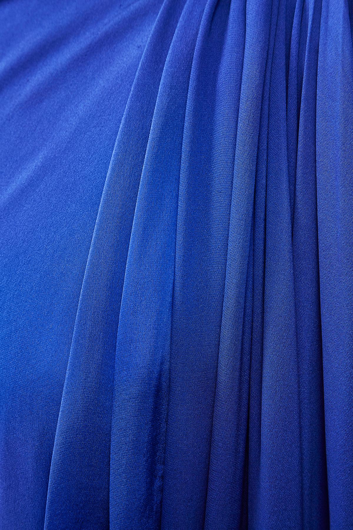 1980er Christian Dior Couture Blaues Seidenkleid Damen im Angebot
