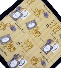 1980s Christian Dior Couture Charms Cotton Vintage Scarf