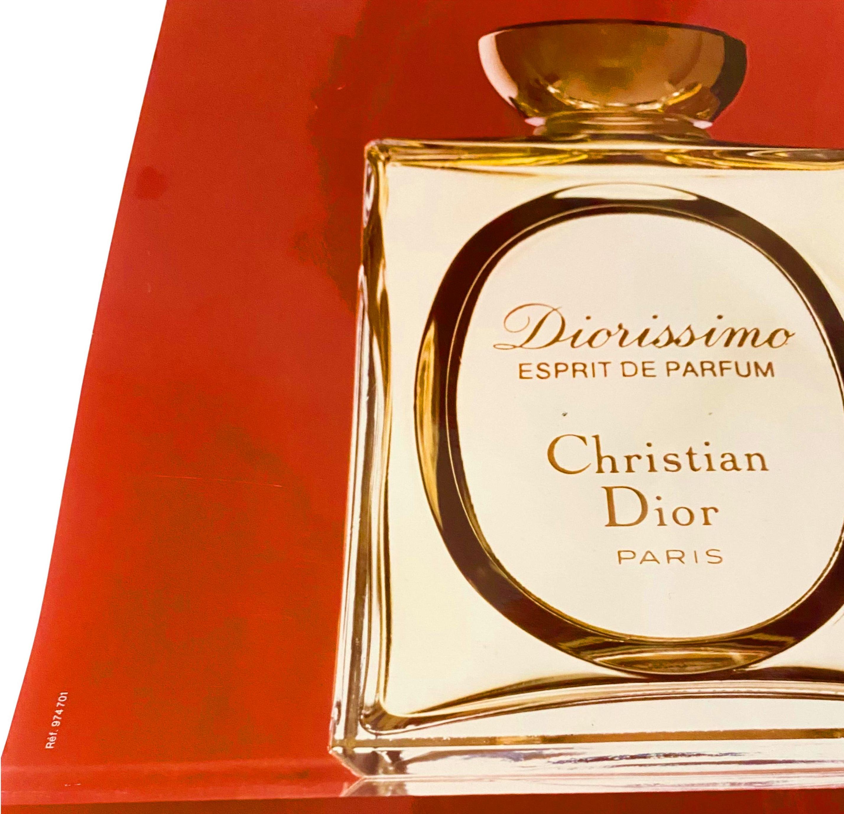 1980s Christian Dior Diorissimo Perfume Glossy Photographic Kodak Paper Poster In Good Condition For Sale In London, GB