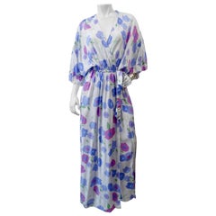 Vintage 1980s Christian Dior Floral Print Maxi Dress