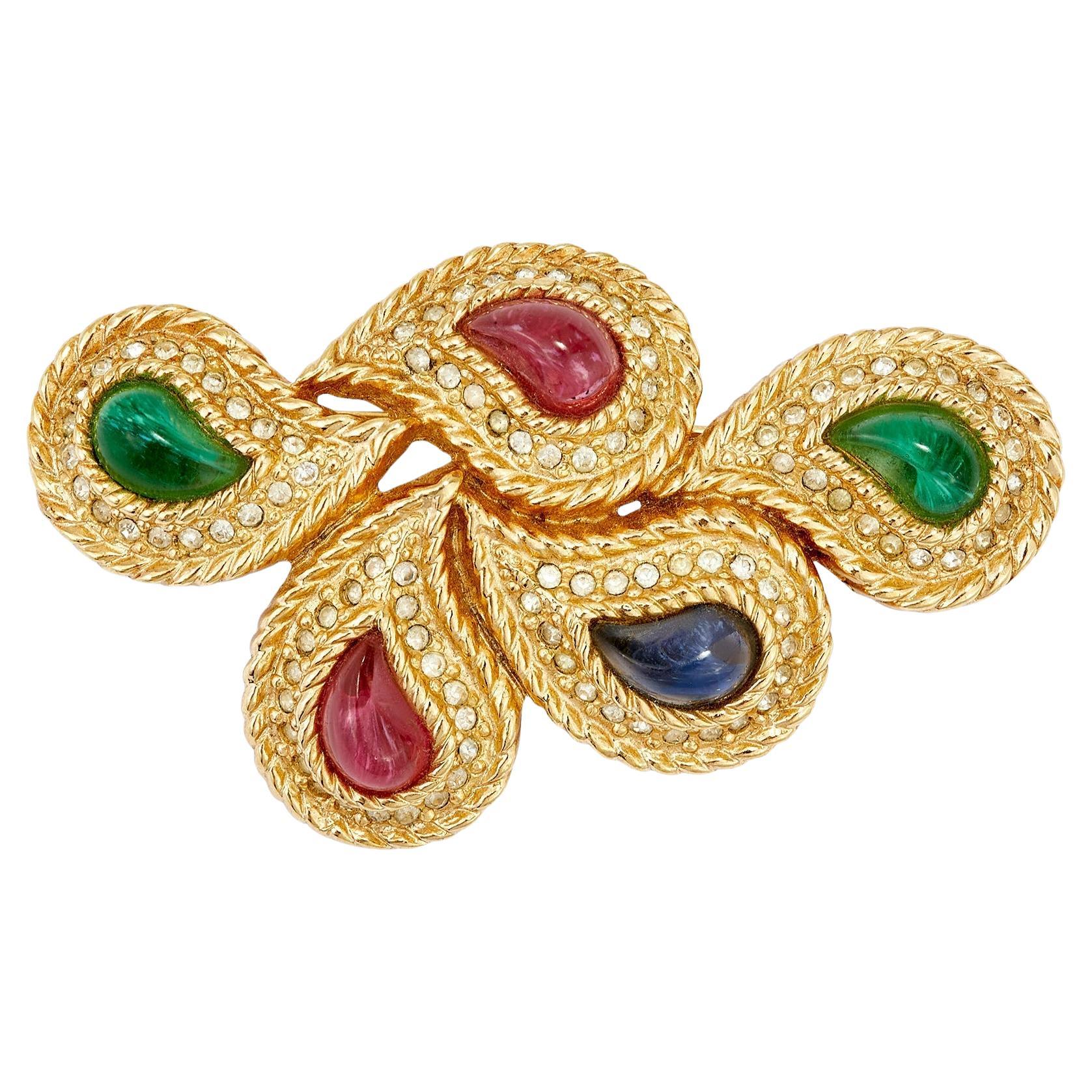 Broche de oro estilo mogol de Christian Dior de los años 80 en venta