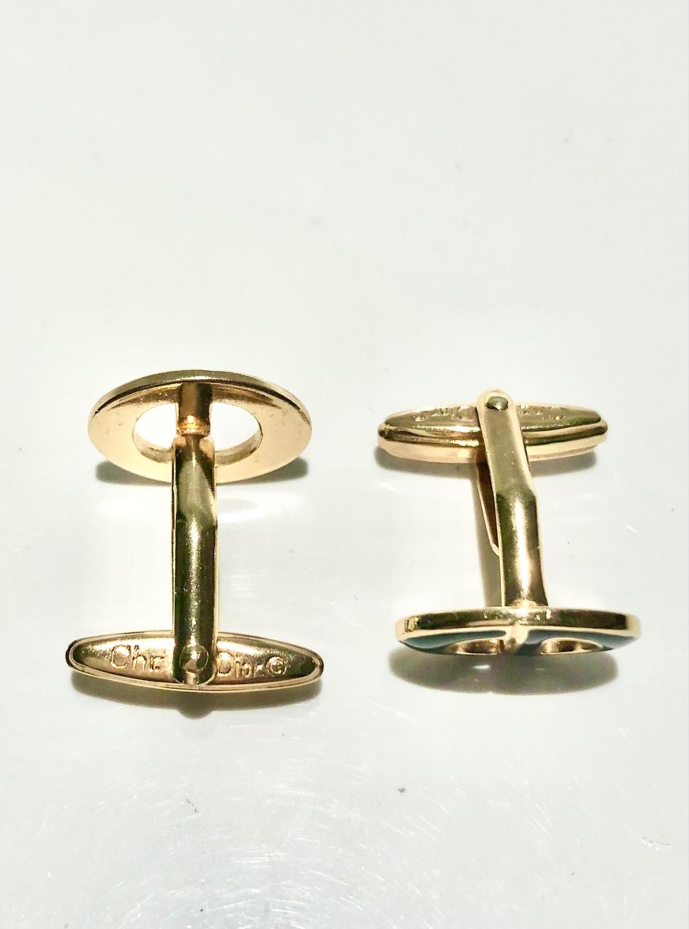 christian dior gold cufflinks