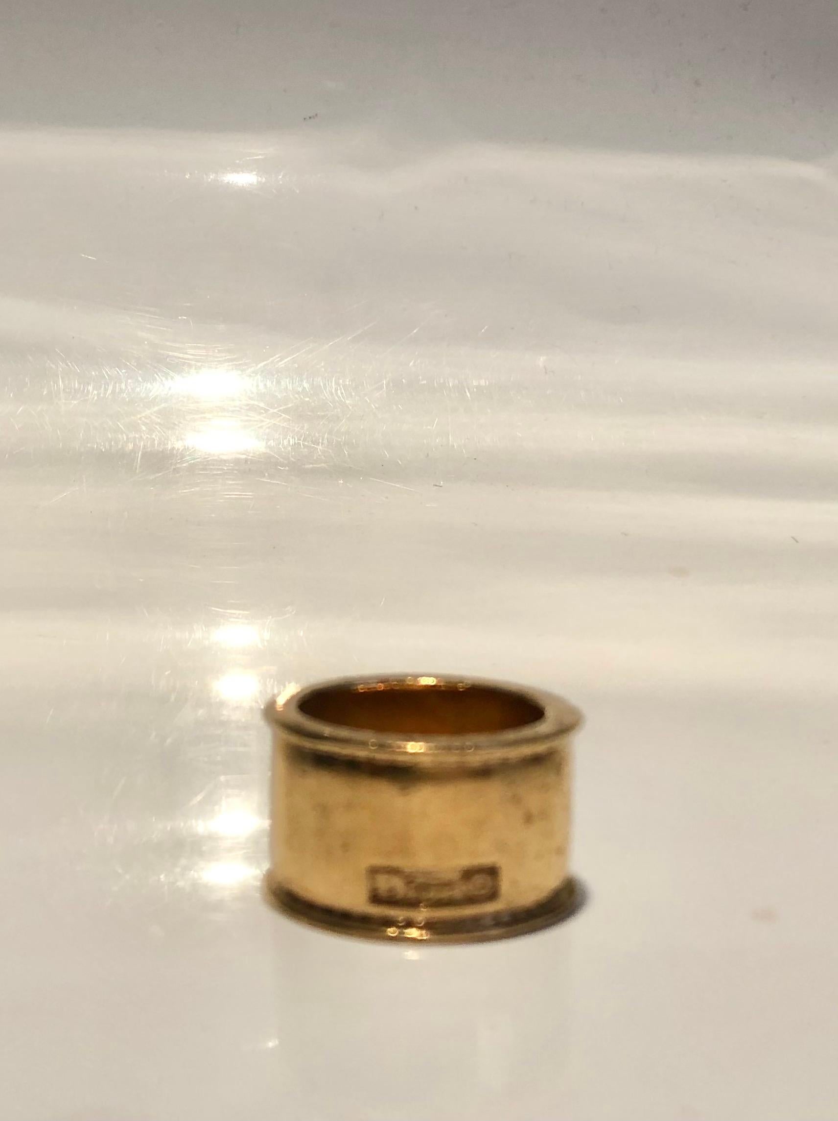 Women's or Men's 1980s  Christian Dior Gold Tone Metal Scarf Ring