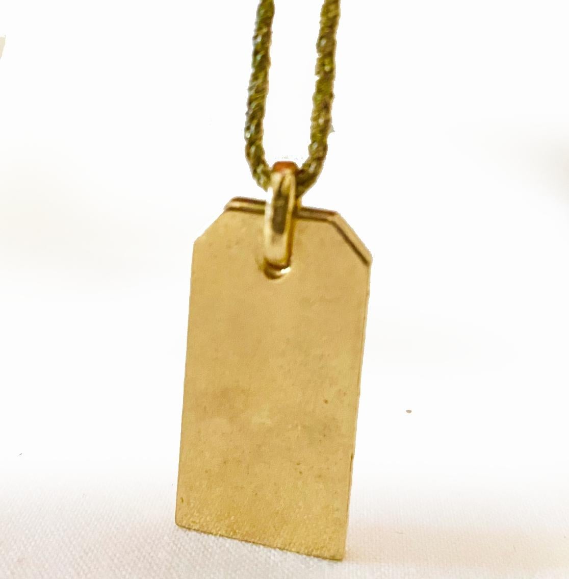 1980s Christian Dior Enameled Logo Pendant Necklace For Sale 1