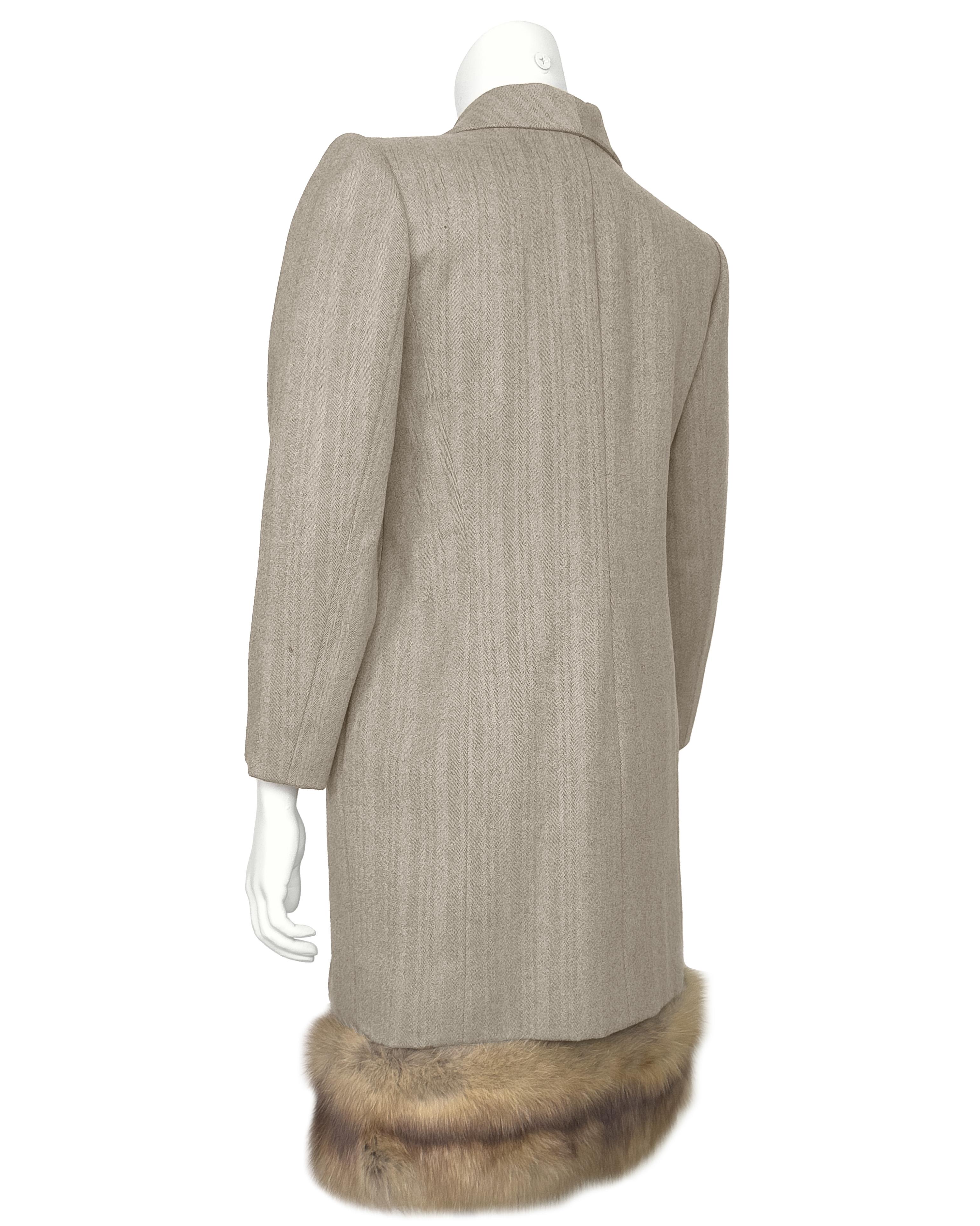 Traje de falda de Christian Dior Haute Couture de los años 80 con ribetes Gris en venta