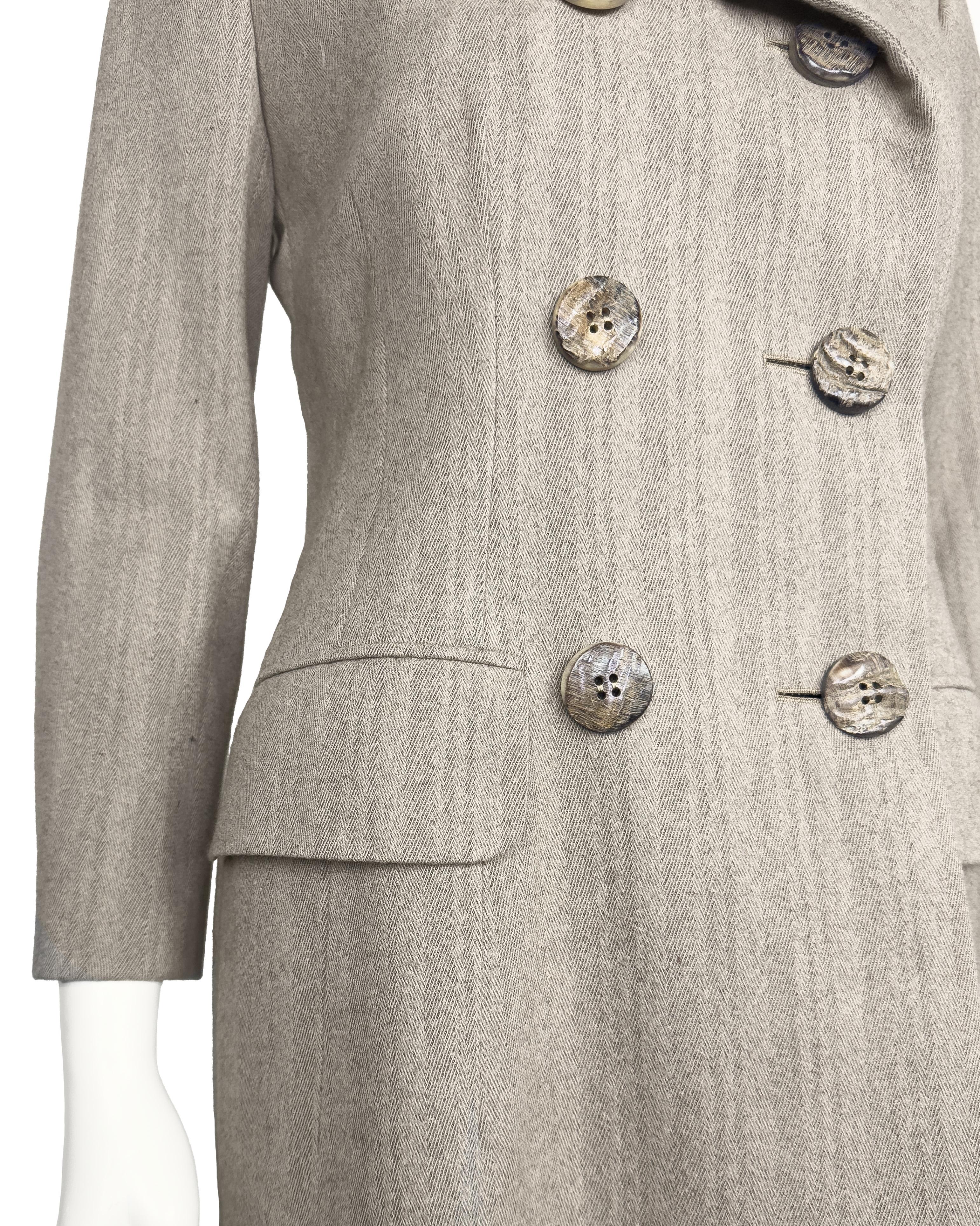 Traje de falda de Christian Dior Haute Couture de los años 80 con ribetes en venta 1