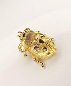 1980s Christian Dior Ladybird Gold Plated Vintage Pin Brooch
