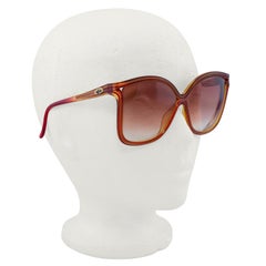 1980s Christian Dior Large Red and Gold Sunglasses