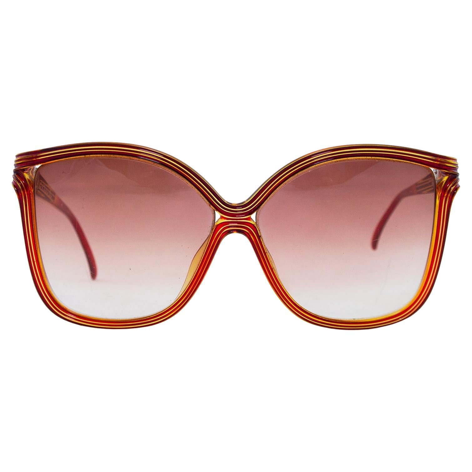 1980s Christian Dior Large Red and Gold Sunglasses  For Sale