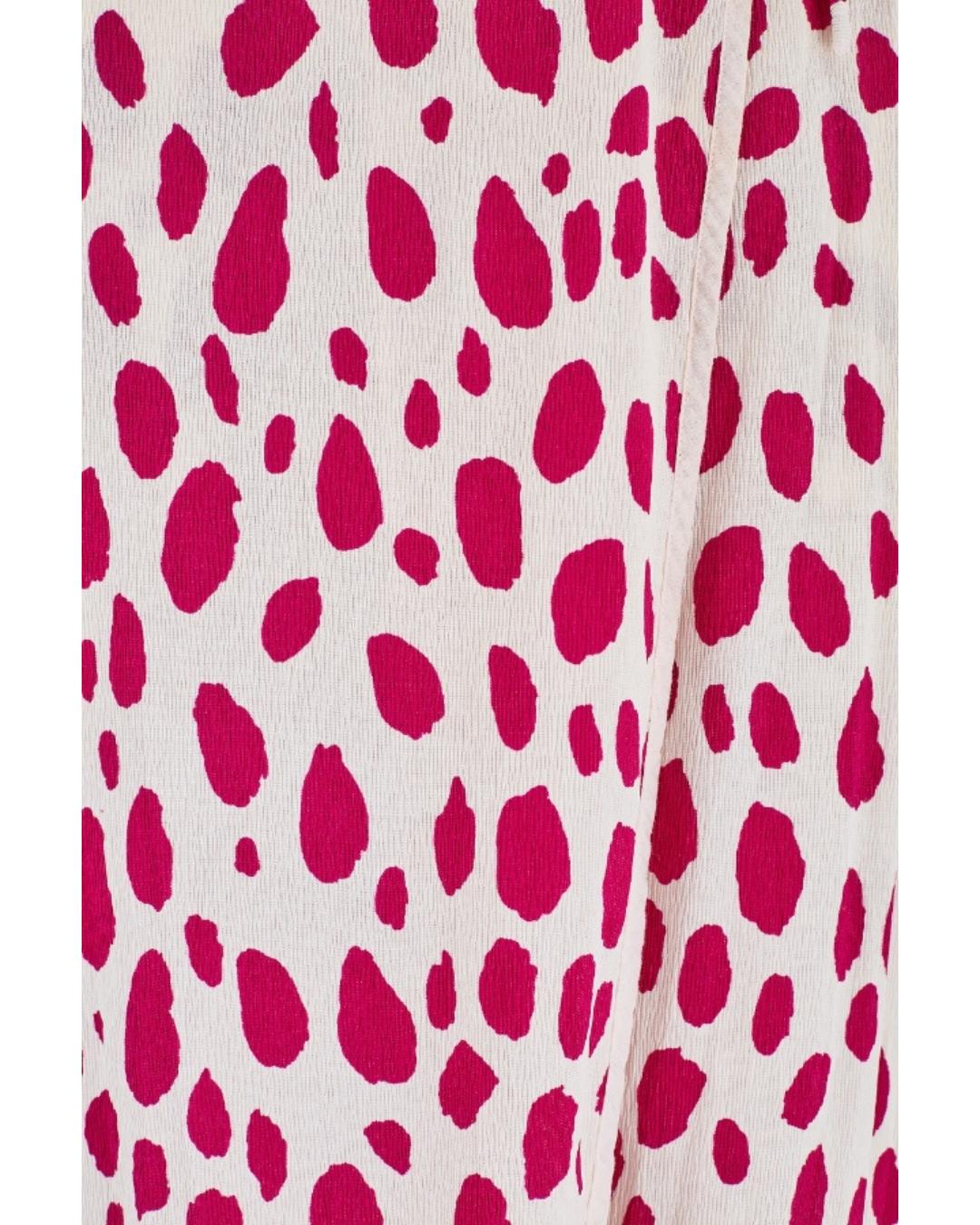 1980 Christian Dior Ensemble de plage 3 pièces à pois magenta et White en vente 1