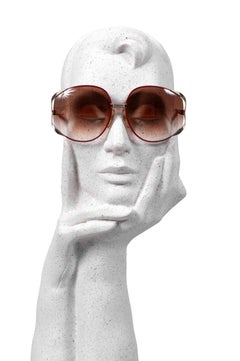 1980s Christian Dior Model 2250 44 Silver & Red Oversized Sunglasses