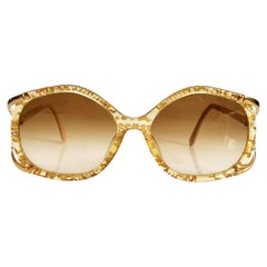 1980s Christian Dior Oversized Gold Frame Sunglasses